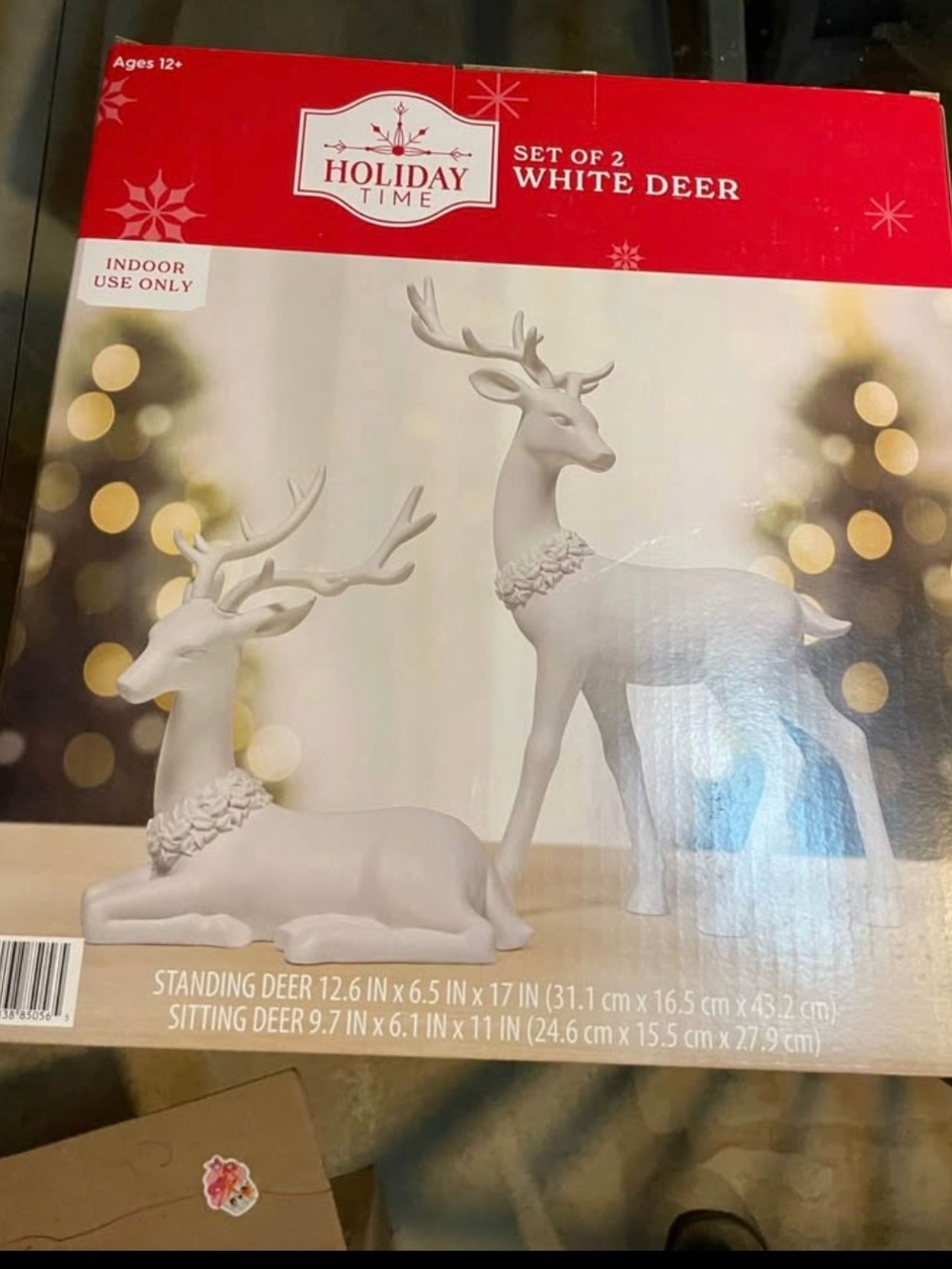 Holiday Time White Deer Pair - Matte White Holiday Figurines